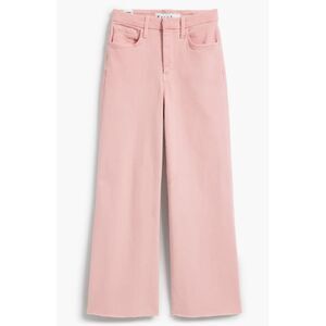 Frank & Eileen Galway Cropped Wide Leg Gaucho Jeans Women's 29 Pink Denim Preppy